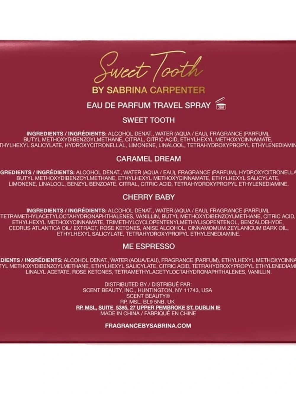 Sweet Tooth by Sabrina Carpenter Cherry 3 Piece Gift Set